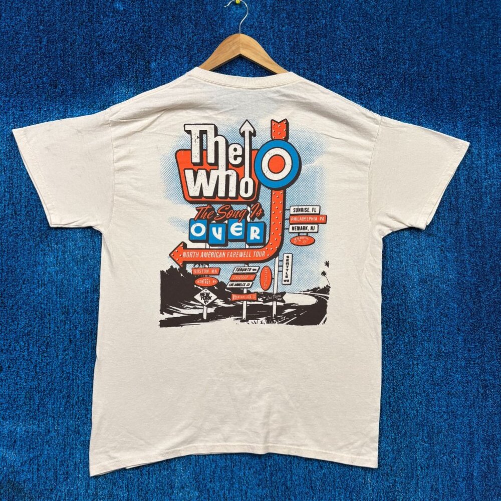 The Who The Song Is Over Tour Rock Beige T-Shirt Size Large